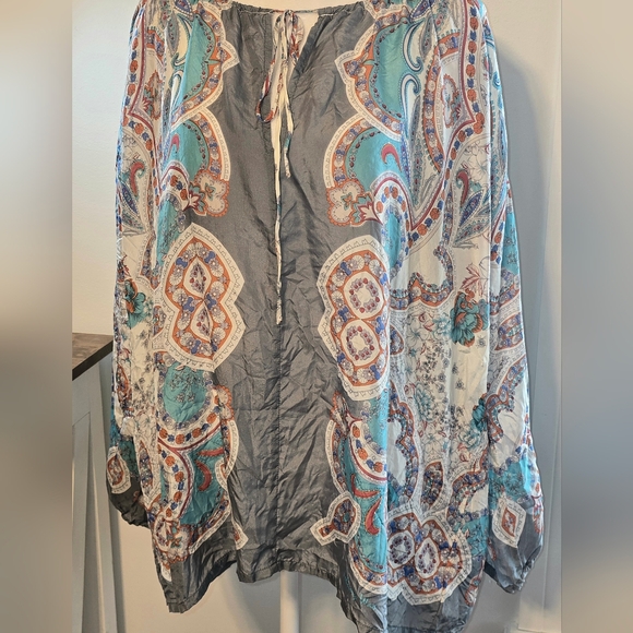 Johnny Was Tops - 🤩Host Pick❤️Johnny Was 100% Silk Oversized Bohemian-Style Blouse Women's Sz XL